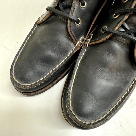 EUC Rancourt & Co x Club Monaco 5-Eyelet Mid Ranger Moc Boot Black Made in USA 7 main image 4